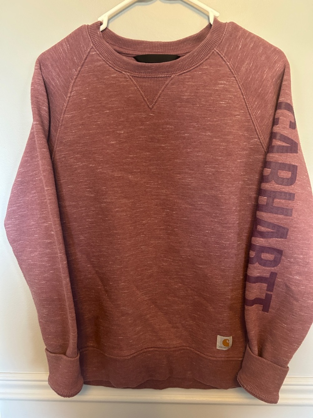 Carhartt Heathered Maroon Raglan Sleeve Logo Sweatshirt